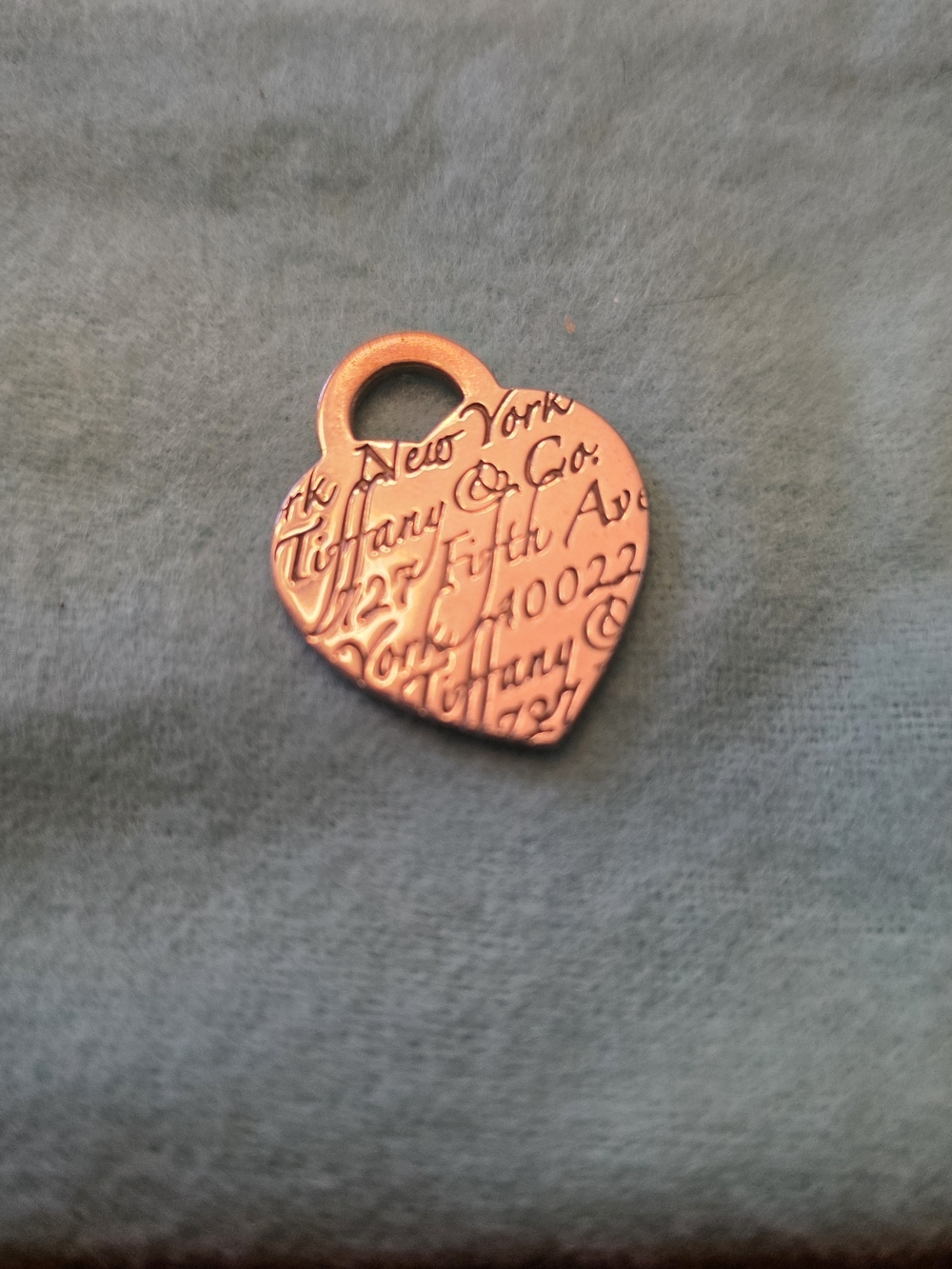 Tiffany & Co. Silver 727 Fifth Avenue Med Heart Charm